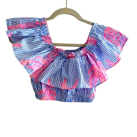 Lilly Pulitzer Larissa off shoulder two piece set in Rum Swizzle - Picture 10 of 13